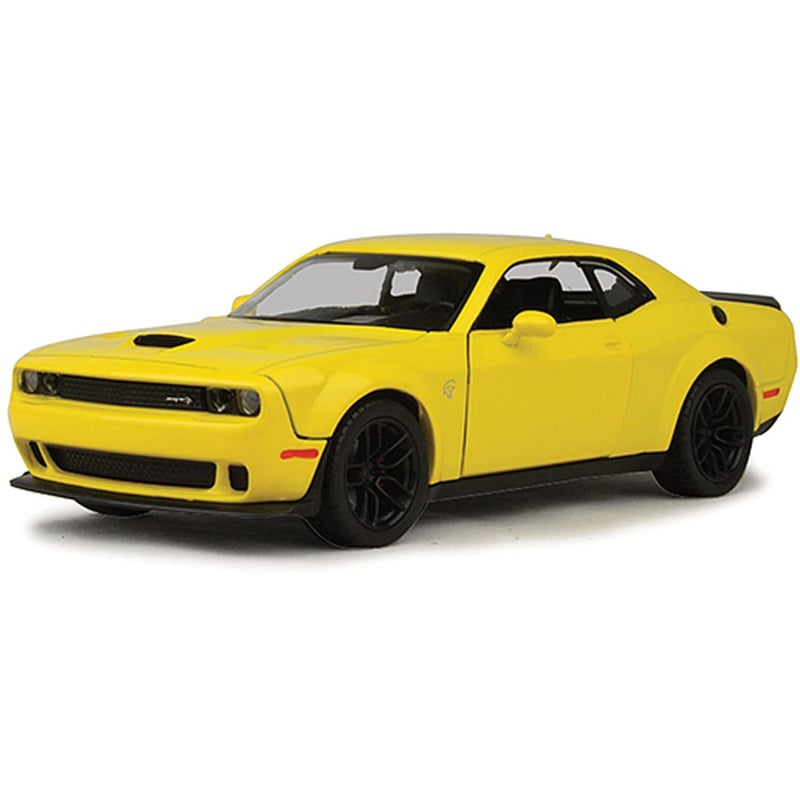 MOTORMAX 2018 Dodge Challenger SRT Hellcat Widebody Yellow 1/24 Diecast Model Car by Motormax 79350 - Image 1